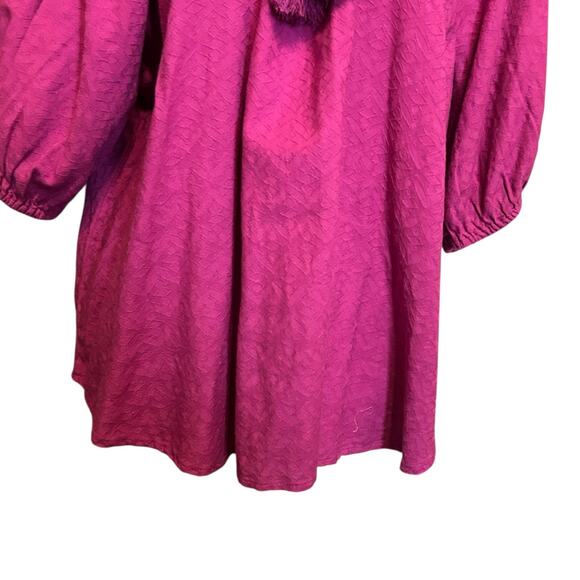 Y2K Knox Rose Women Top‎ 2X Magenta Boho Cottagecore Peasant Whimsical Festival - Picture 6 of 10